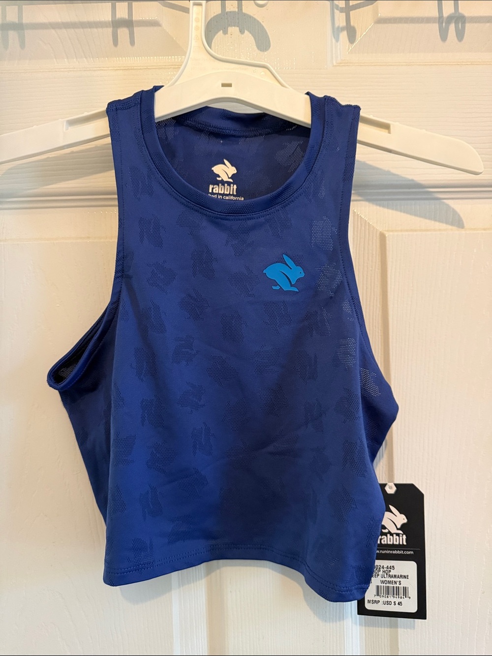 NWT Rabbit Women's Crop Hop Tank- Deep Ultramarine